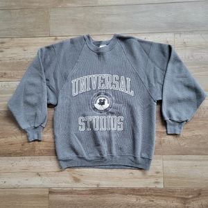 Vintage 80s Universal Studios Sweatshirt Small Gray 5050 Raglan USA Made